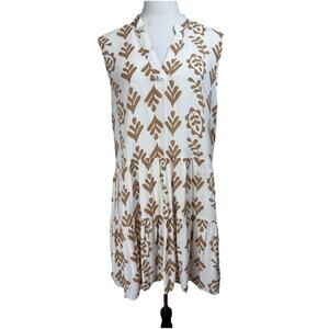 Salty Lemon Summer Dress M Sleeveless Lightweight Loose Fit Knee Length Spring